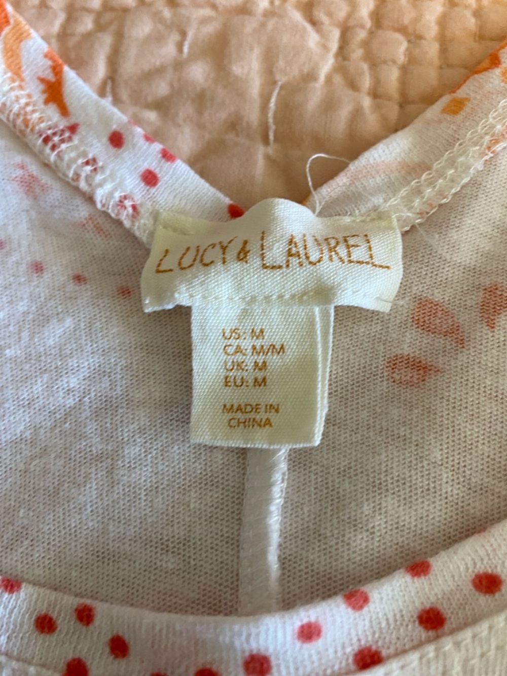 Lucy & Laurel White Linen/Cotton Tank with Orange Floral Print, Women’s Size M - Picture 5 of 8